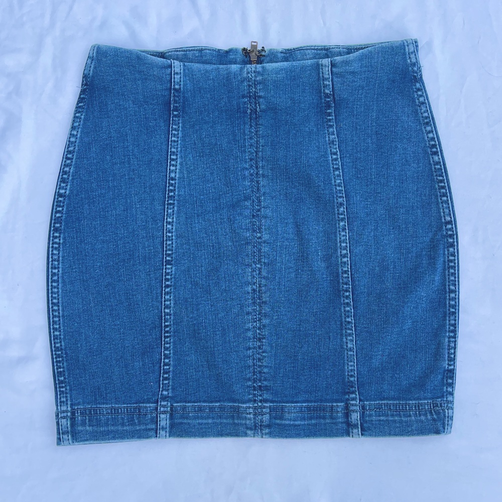 Free People Stretchy Demin Mini Skirt